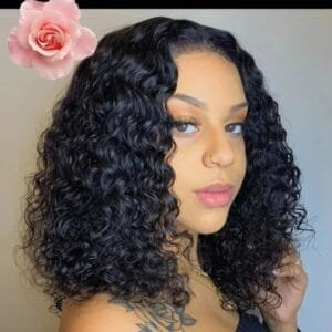 Water curly wig, 100% human hair, 10" 4x4 $140