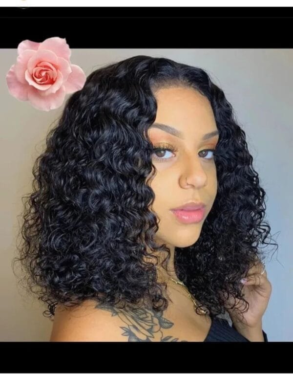 Water curly wig, 100% human hair, 12" 4x4 $150 - Image 4