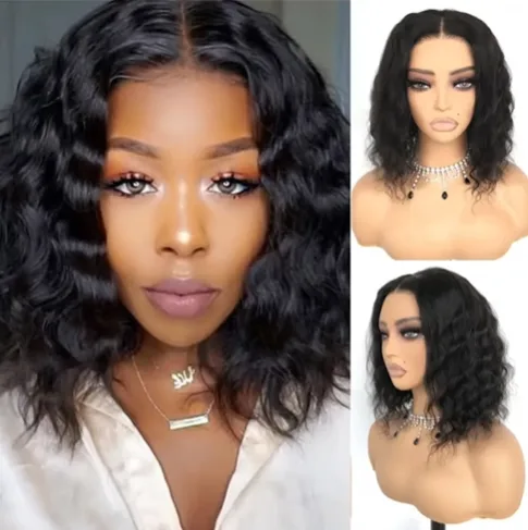 12" Wear and go bodywave wig, 4x4 lace 100% human hair