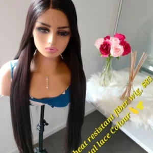 38" heat resistant wig,  T-frontal lace Colour 4