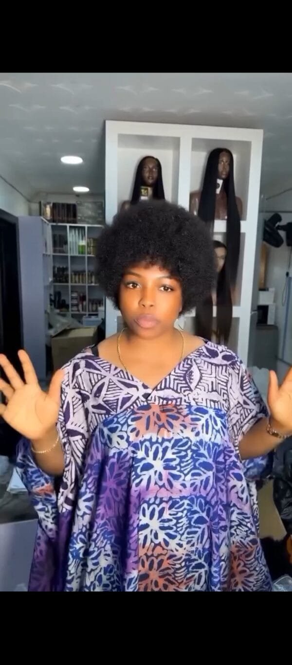 10" Afro wig,  100% human hair - Image 2