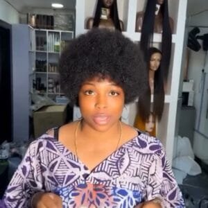 10" Afro wig,  100% human hair