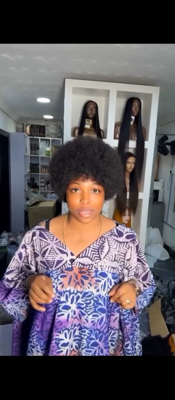 10" Afro wig,  100% human hair