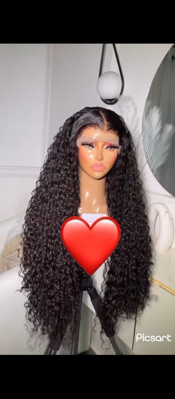 32" Beach curls, $145 Human-hair-blend, Frontal: Human hair, Curls: Human-hair-blend, 300g, Lace bleached and styled, Extremely soft and full *Limited stock*