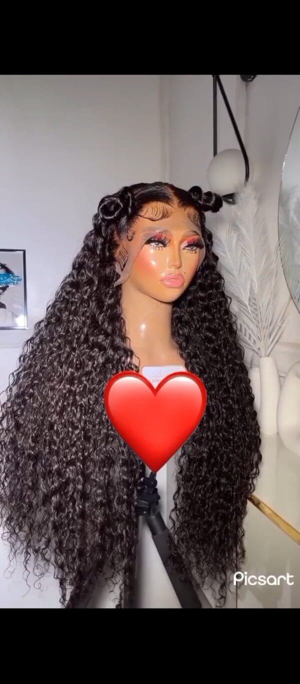 32" Beach curls, $145 Human-hair-blend, Frontal: Human hair, Curls: Human-hair-blend, 300g, Lace bleached and styled, Extremely soft and full *Limited stock* - Image 5