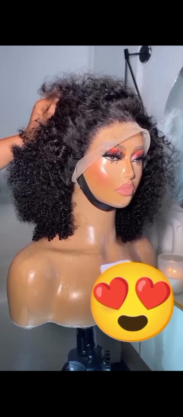 16'' Wig Kachy, $130, Human-hair-blend, 13x4 lace, Frontal: 100% Human hair, Bundles: Hair blend, Lace bleached, pre plucked, 300g - Image 4