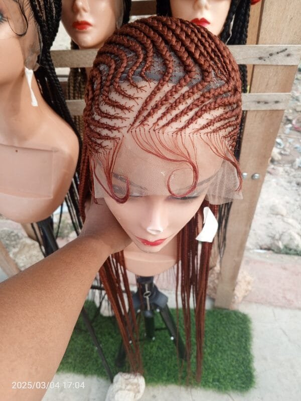 40" 360 braided wig,  copper color,$140