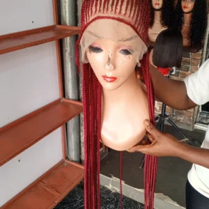 40" 360 braided wig, $140, red color