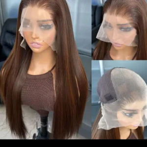 13x4 heat resistant straight wig, $140, 28", Color 4/30