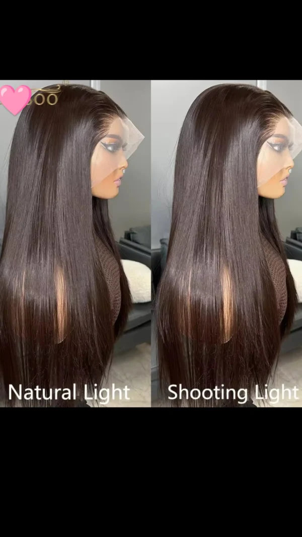 13x4 heat resistant straight wig, $140, 28", Color 4, brown - Image 3