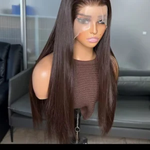 13x4 heat resistant straight wig, $140, 28", Color 4, brown