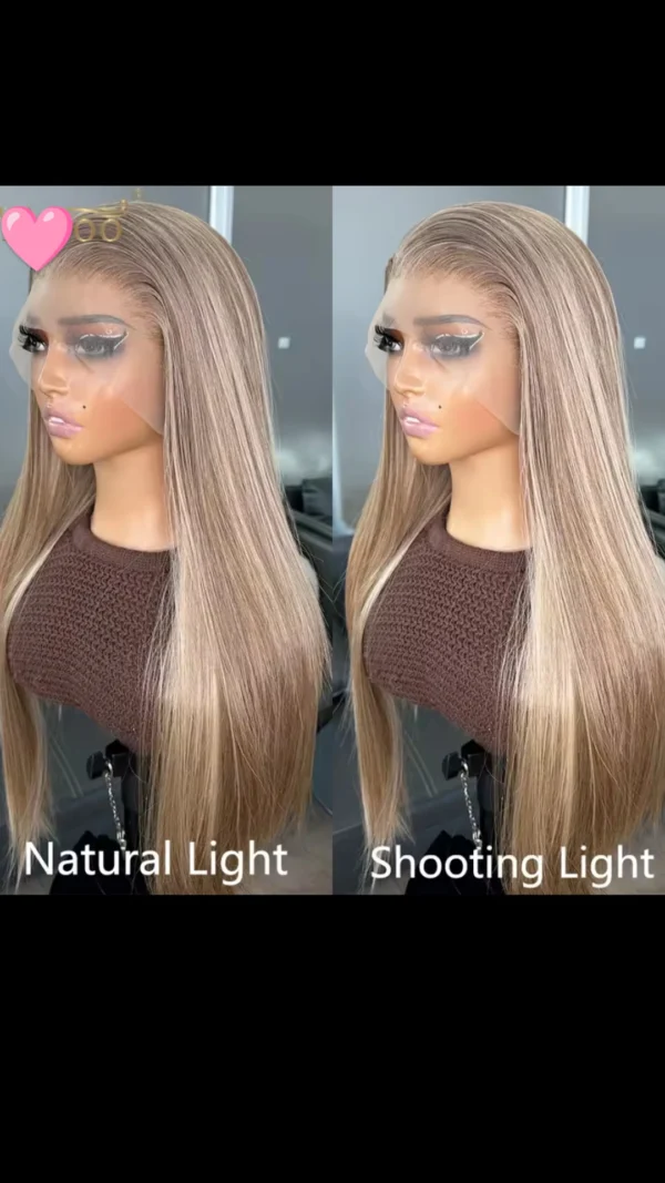 13x6 heat resistant highlight straight wig, $140, 28" - Image 3