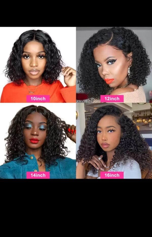 Water curly wig, 100% human hair, 12" 4x4 $150