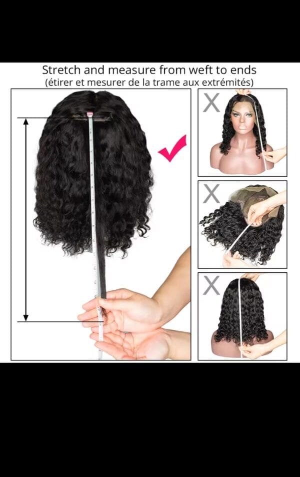 Water curly wig, 100% human hair, 12" 4x4 $150 - Image 9