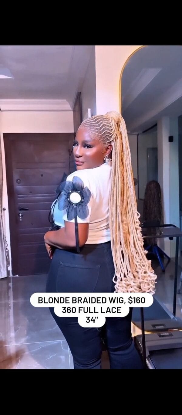 Blonde braided wig, $160 360 full lace 34" - Image 2