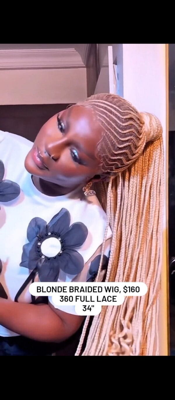 Blonde braided wig, $160 360 full lace 34" - Image 4